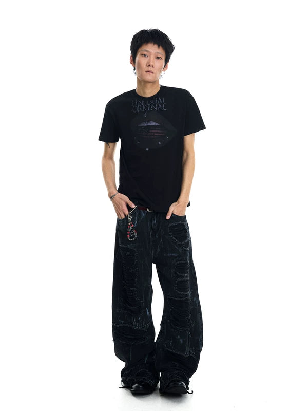 Distressed Graphic Slim Fit T-Shirt 5