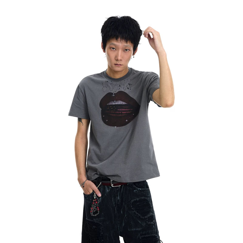 6070841249842,6070841249843,6070841249844,6070841249845, Distressed Graphic Slim Fit T-Shirt