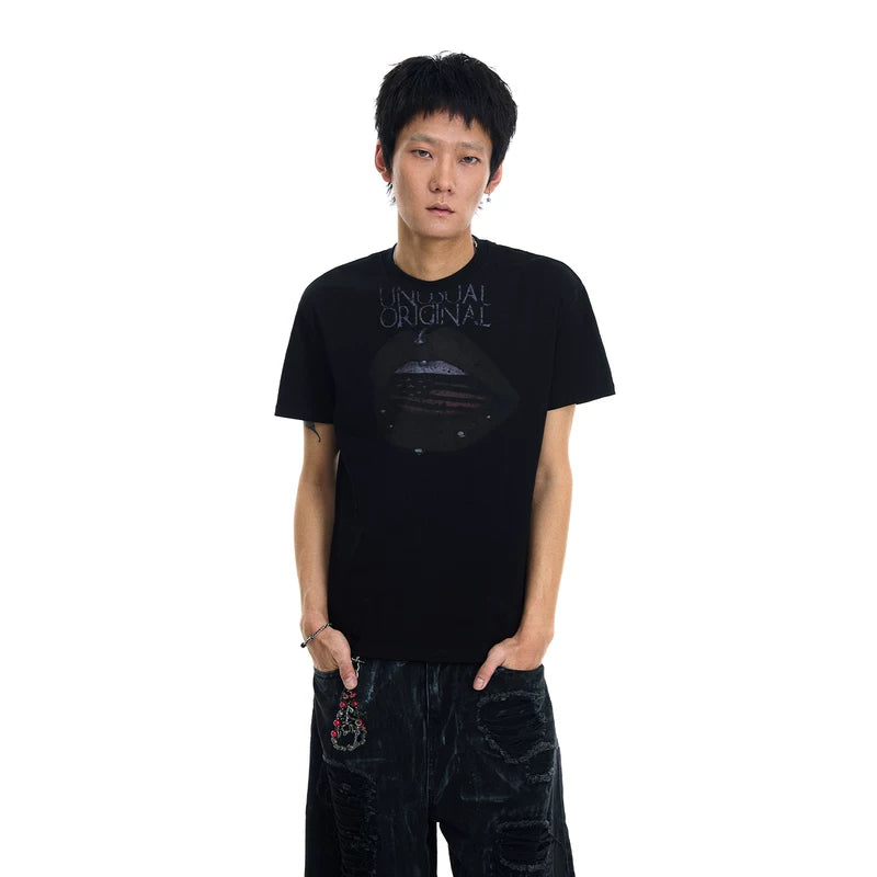 6070841249846,6070841249847,6070841249848,6070841249849, Distressed Graphic Slim Fit T-Shirt