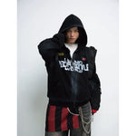 5751979002124,5751979002125,5751979002126, Distressed Graphic Zip Up Hooded Sweatshirt