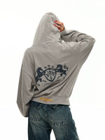 Distressed Graphic Zip-Up Hoodie 3
