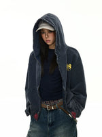 Distressed Graphic Zip-Up Hoodie 4