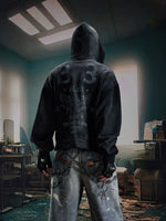 Distressed Graphic Zip Up Hoodie Jacket 3