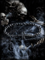 Distressed Hammered Cross Titanium Steel Bracelet 1