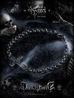 Distressed Hammered Cross Titanium Steel Bracelet 2