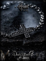 Distressed Hammered Cross Titanium Steel Bracelet 3