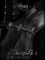 Distressed Hammered Cross Titanium Steel Bracelet 4