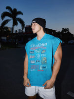Distressed Heavyweight Cotton Graphic Sleeveless Vest 1