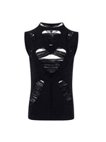 Distressed Hollow-Out Knit Sweater Vest 5