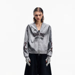 5550154969171,5550154969172,5550154969173, Distressed Hooded Zip Hoodie with Face Mask