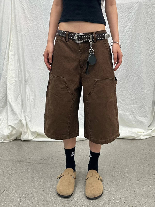 ,6105925377885,6105925377886,6105925377887,6105925377888, Distressed Knee-Length Logging Work Pants