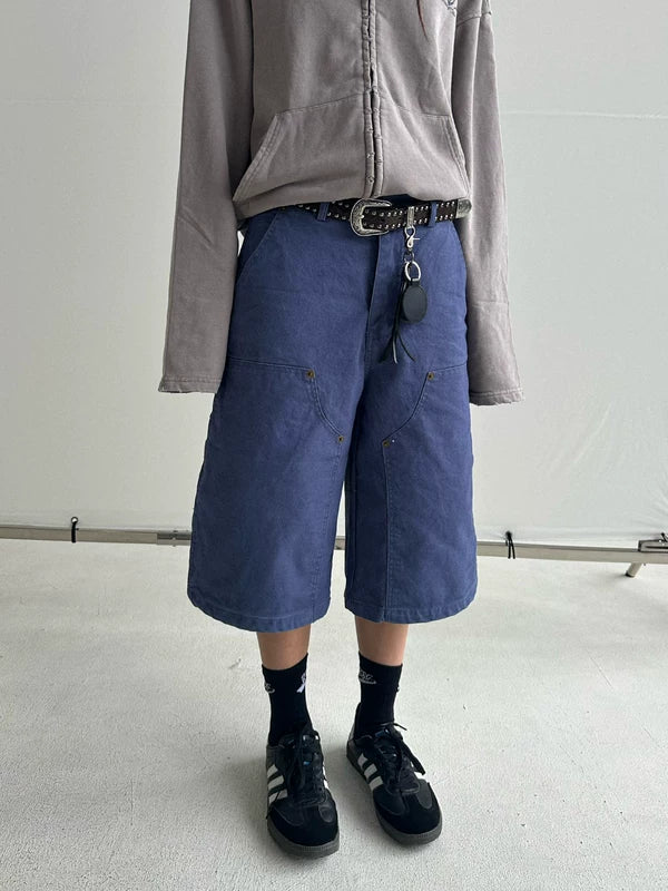 Distressed Knee-Length Logging Work Pants 2