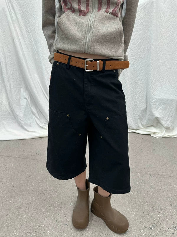 Distressed Knee-Length Logging Work Pants 4