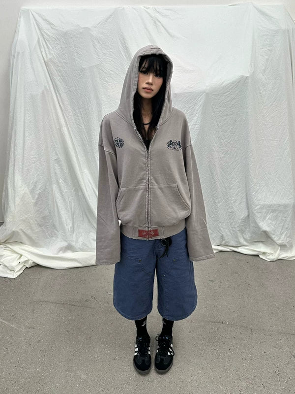 Distressed Knee-Length Logging Work Pants 5