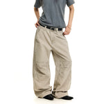 6096767753305,6096767753306,6096767753307,6096767753308,6096767753309, Distressed Knee-Pleated Wide Leg Cargo Pants