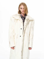 Distressed Leather Fur Trim Long Coat 4