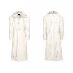 5976130541139,5976130541140,5976130541141,5976130541142, Distressed Leather Fur Trim Long Coat