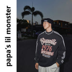 5918328925711,5918328925712,5918328925713, Distressed Letter Print Side Stripe Sweatshirt