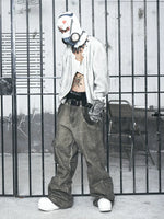 Distressed Loose Denim Cargo Pants 3