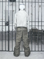 Distressed Loose Denim Cargo Pants 4