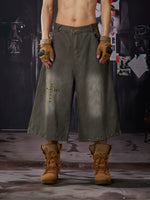 Distressed Loose Fit Capri Jeans 2