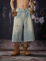 Distressed Loose Fit Capri Jeans 5