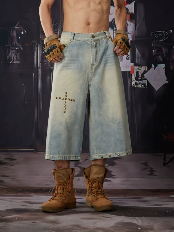 Distressed Loose Fit Capri Jeans 5