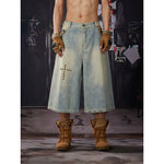 6241851754774,6241851754775,6241851754776,6241851754777, Distressed Loose Fit Capri Jeans