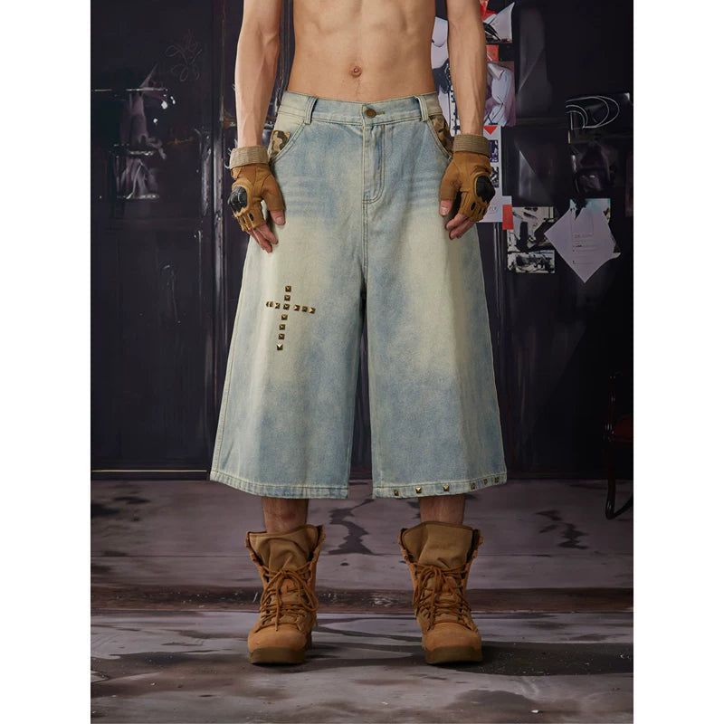 6241851754774,6241851754775,6241851754776,6241851754777, Distressed Loose Fit Capri Jeans