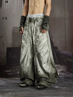 Distressed Loose-Fit Cotton Wide-Leg Pants 2