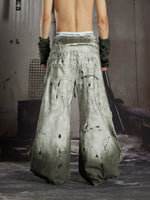 Distressed Loose-Fit Cotton Wide-Leg Pants 3