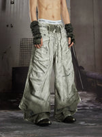 Distressed Loose-Fit Cotton Wide-Leg Pants 4