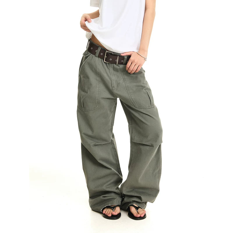 6248009019758,6248009019759,6248009019760,6248009019761,6248009019762, Distressed Loose Straight-Leg Cargo Pants