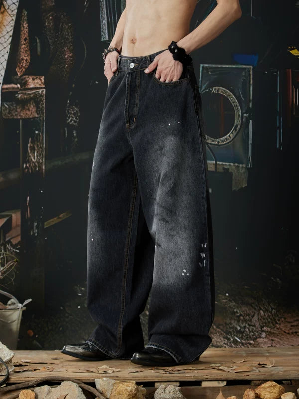 Distressed Loose Straight Leg Denim Pants 2