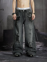 Distressed Loose Straight Leg Jeans 1