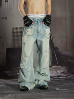 Distressed Loose Straight Leg Jeans 4