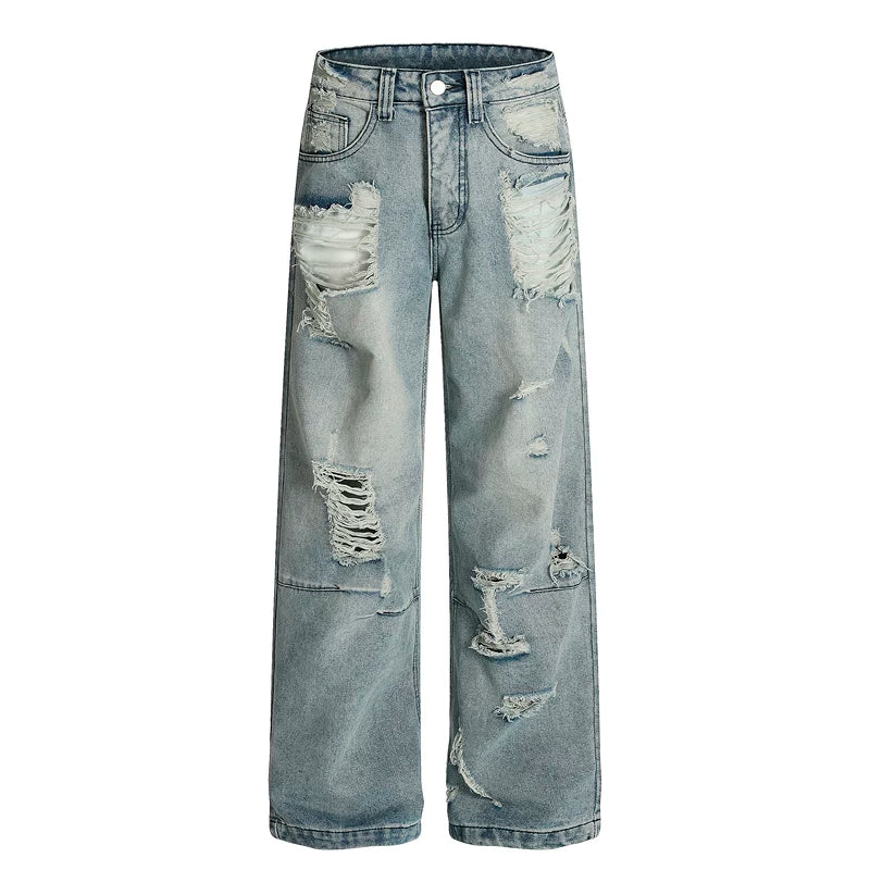 6265580350286,6265580350288,6265580350290,6265580350292, Distressed Loose Straight Leg Jeans