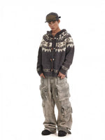 Distressed Multi-Pocket Loose Cargo Jeans Pants 4