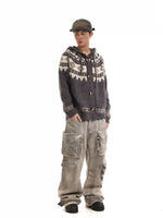 Distressed Multi-Pocket Loose Cargo Jeans Pants 5