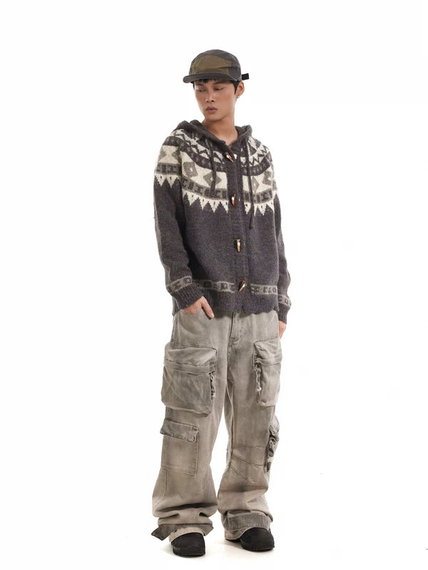 Distressed Multi-Pocket Loose Cargo Jeans Pants 5