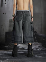 Distressed Multi-Pocket Loose Cropped Pants 5