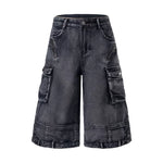 6094580676408,6094580676409,6094580676410,6094580676411, Distressed Multi-Pocket Loose Cropped Pants