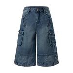 6094580676412,6094580676413,6094580676414,6094580676415, Distressed Multi-Pocket Loose Cropped Pants