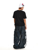 Distressed Multi-Pocket Wide-Leg Cargo Pants 5