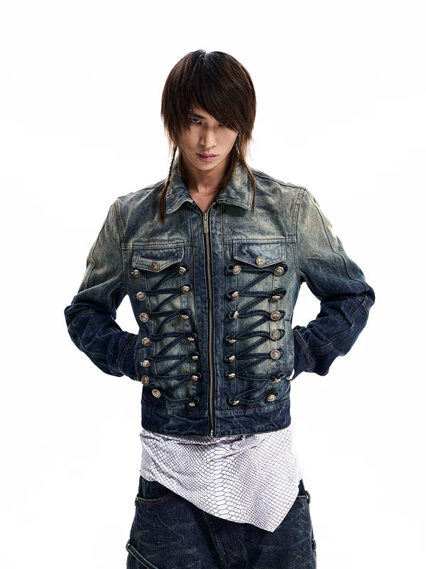 Distressed Napoleon Denim Jacket 1