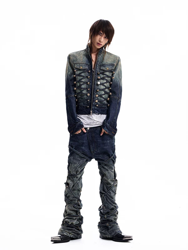 Distressed Napoleon Denim Jacket 3