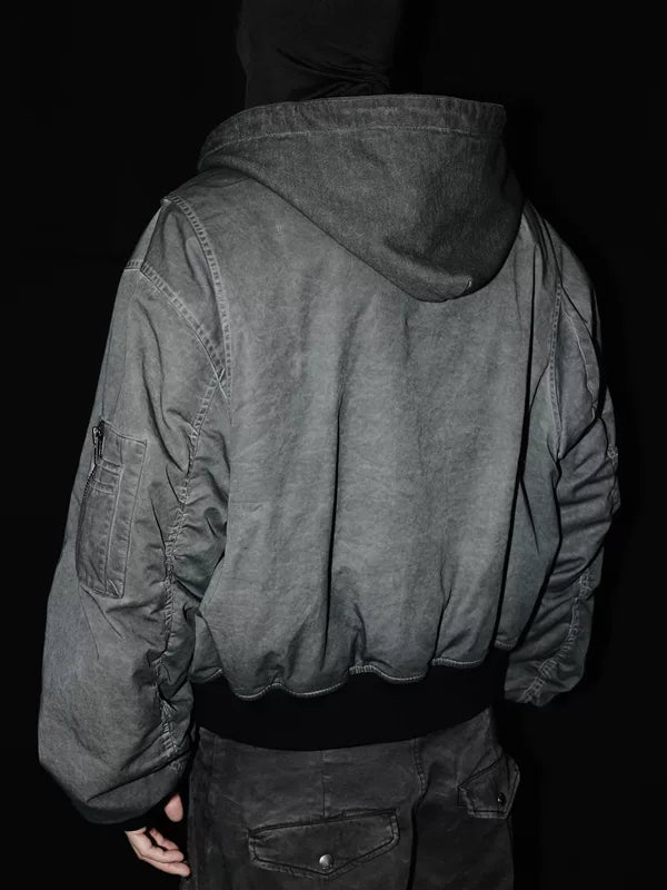 Distressed Oversized MA-1 Bomber Jacket 2