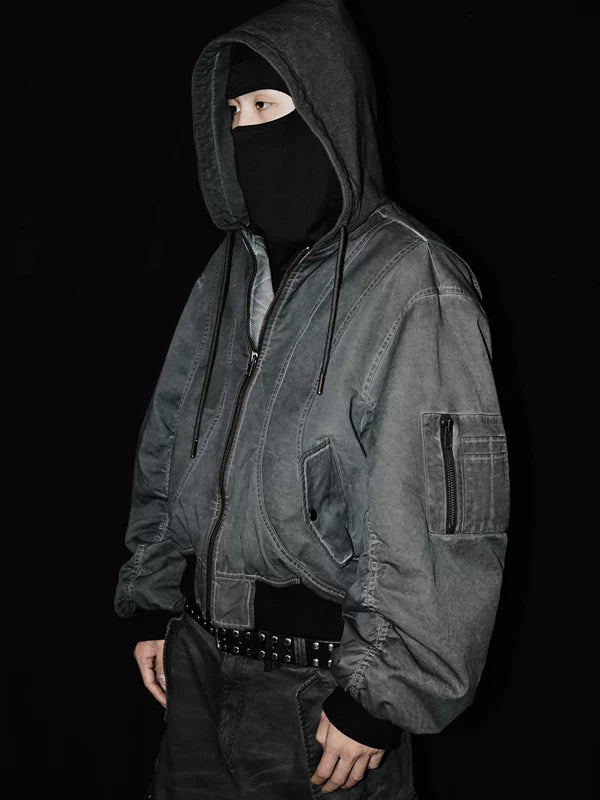 Distressed Oversized MA-1 Bomber Jacket 3
