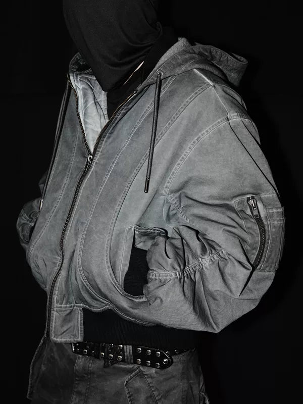 Distressed Oversized MA-1 Bomber Jacket 4