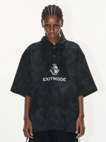 Distressed Oversized Polo Short-Sleeve T-Shirt 1